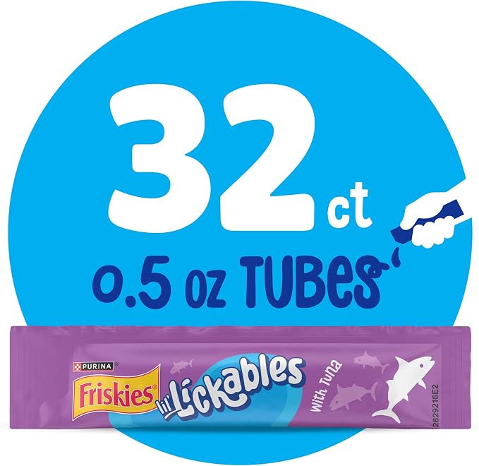 Purina Friskies Lil’ Lickables with Tuna Lickable Cat Treats - 16 oz (Pack of 32)