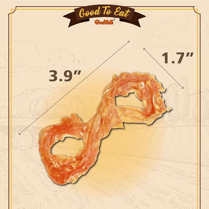 Gootoe Turkey Tendons for Dogs – All-Natural, Hypoallergenic Dog Treats, Rawhide Alternative, Long Lasting Puppy Chews, Healthy Dog Treats for Small Breeds, Rope (S), 1 lb