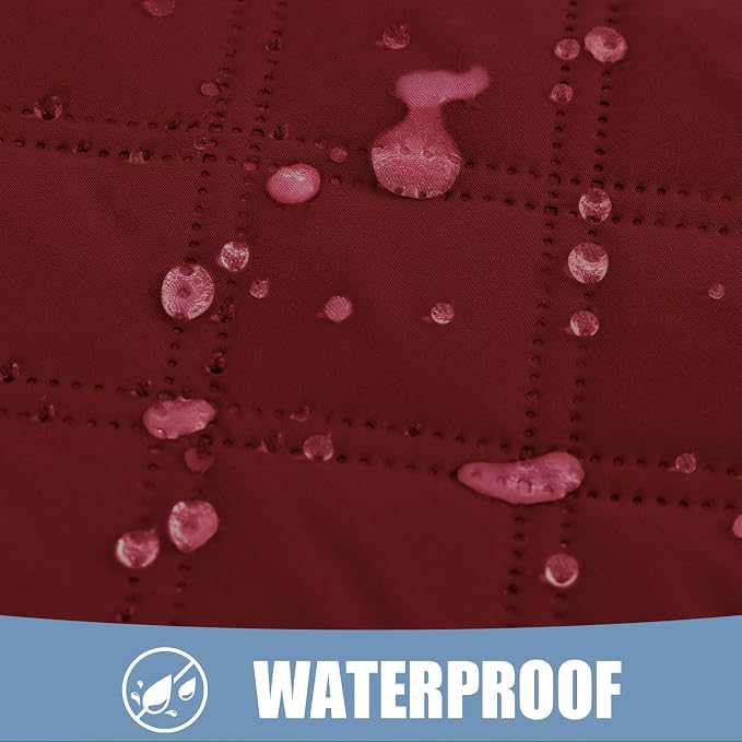 Smiry Waterproof Dog Bed Cover Pet Blanket, Soft Washable Dog Blanket for Furniture Bed Couch Sofa Reversible, Checkered (30"x53", Wine Red/Beige)