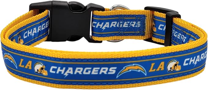 Pets First NFL Los Angeles Chargers Licensed PET COLLAR, Small - Heavy-Duty, Strong, and Durable Dog Collar. Available in 31 Football Teams and 4 Sizes