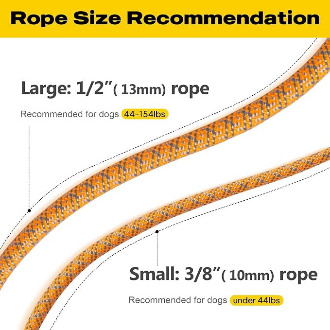 Fida Durable Slip Lead Dog Leash, 6 FT x 3/8" Heavy Duty Comfortable Strong Rope Slip Lead for Small Dogs and Puppies, No Pull Pet Training Leash with Highly Reflective (3/8", Orange)