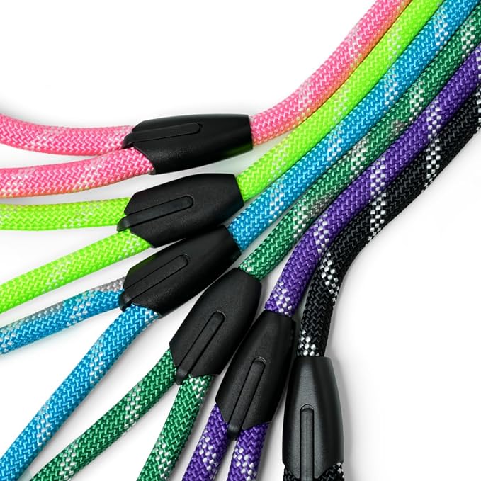 WePet Dog Training Slip Leash, No Pull, Durable Reflective Lead, Puppy Heavy Duty Loop Rope, Comfortable Handle, 6 ft, 1/2 inch, diam. Purple/Black