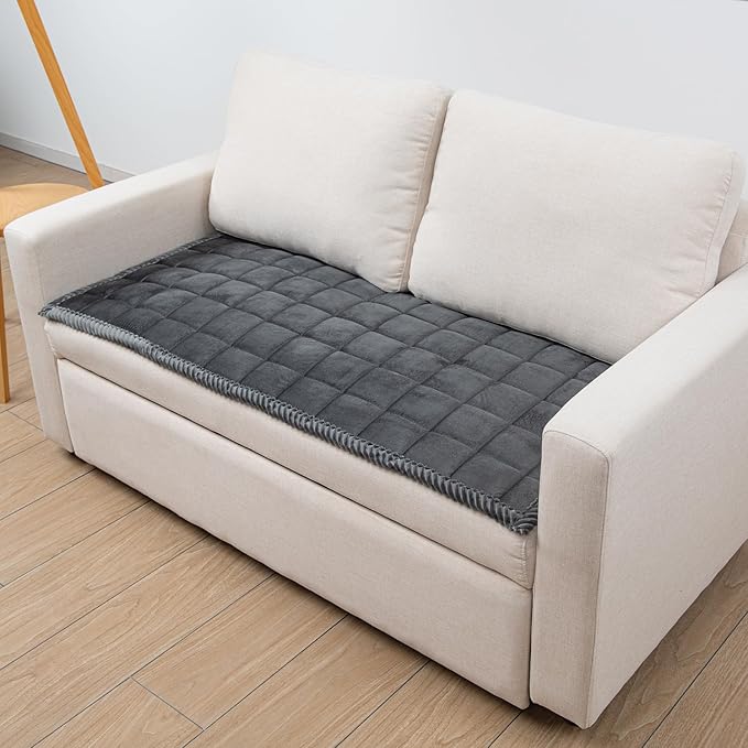 Couch Cover for Dogs Washable Pet Bed Fuzzy Pet Couch Covers Nonslip Couch Slipcover for Dogs, Kids, Pets Friendly Sofa Cover Loveseat Covers (Dark Gray, 21''x39''/Rectangular)