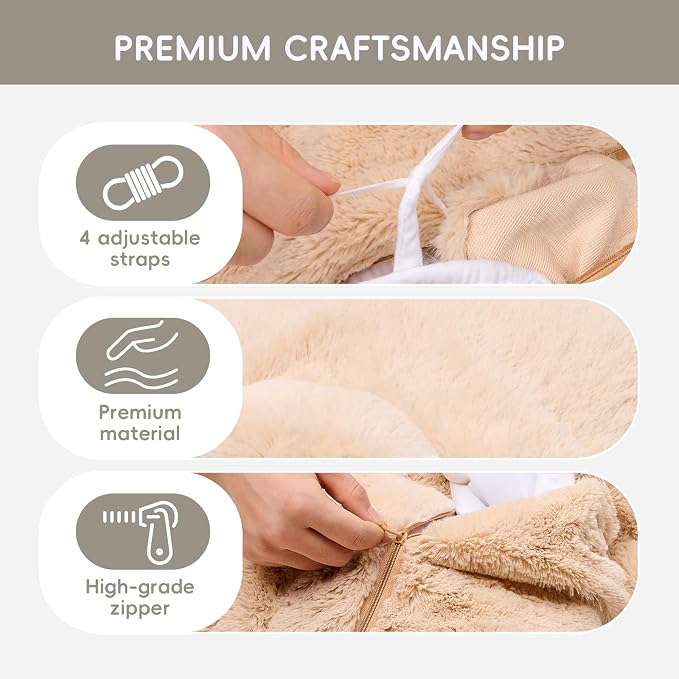 L'AGRATY Weighted Lap Pad for Kids 7 lbs, Sensory Needs Weighted Stuffed Animals Lap Blanket Soft Plush Hugging Sensory for Kids Teen Adults Removable Washable Cover