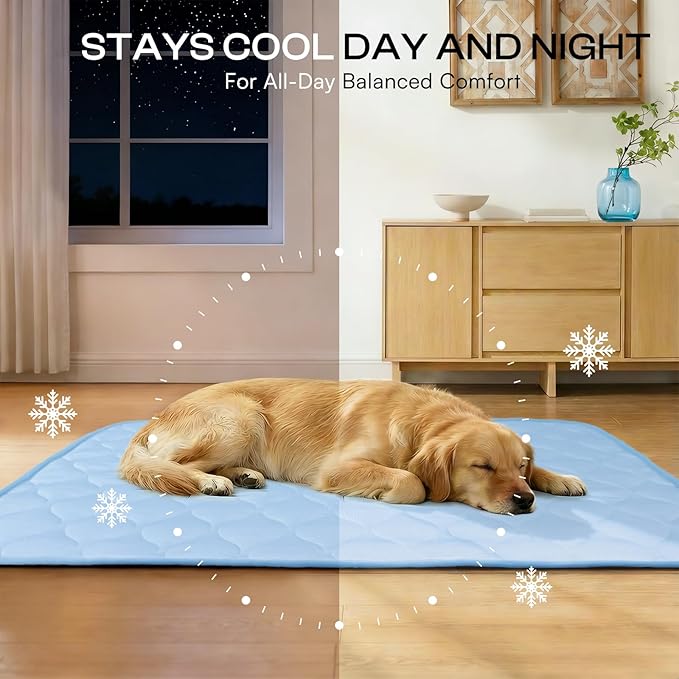 Luciphia Waterproof Cooling Mat for Dogs, Light Blue, 30x40 inches | Couch Cover, Q-MAX>0.5, Leakproof, Non-Slip, For Cat Puppy Crate Bed Protector Outdoor