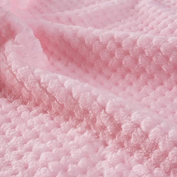 Warm Soft Fuzzy Dog or Cat Blanket, Plush Fleece Throws for Bed, Couch, Sofa, Travel (S/24" x 32", Bright Pink)