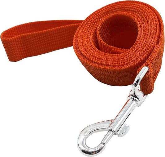 Nylon Dog Training Leash, Traction Rope, 4/5/6 Feet Long, 3/4 Inch 1 Inch Wide, for Small and Medium Dogs (1'' x 5 FT, Orange)