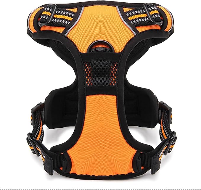 TRUE LOVE Adjustable No-Pull Dog Harness Reflective Pup Vest Harnesses Comfortable Control Brilliant Colors TLH5651(Orange,M)