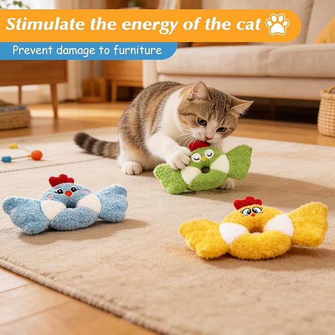 ETEKYER Cat Toys Bird, Catnip Toys for Indoor Cats Kitten, Crinkle Sound Interactive Cat Nip Kitty Kicker Toy 8.66 Inches for All Breeds