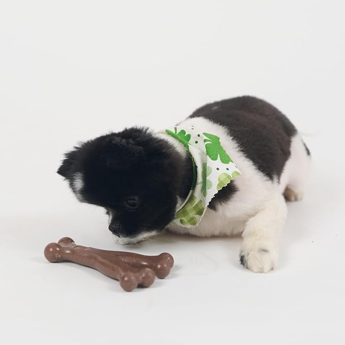 SPOT Bam-Bones Wishbone Dog Chew Toy, Bamboo Fiber Blend, Non-Splintering Durable Chew for Light to Moderate Chewers, Adult Dogs & Teething Puppies 10–30 lbs, Bacon Flavor, 5.25 in
