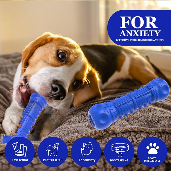 ZIKATON Dog Squeaky Toys for Aggressive Chewers, Durable Chew Toys for Large Medium Breed Dog, Tough Dogs Toys with Natural Rubber