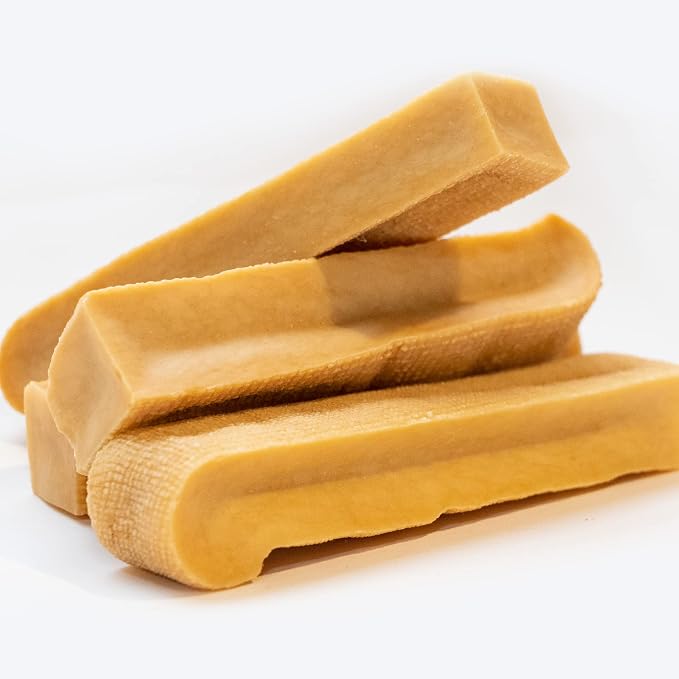 EcoKind Yak Cheese Himalayan Dog Chews, Yak Chews for Large Dogs, Long Lasting Bone for Aggressive Chewers, 3 Ingredients, Natural High Protein Treats, No Additives, Lactose Free, Large 1lb, 4-5 Chews