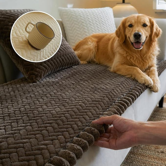 Couch Covers for Dogs, Dog Sofa Covers Washable, Dark Brown Non Slip Pet Couch Protector Blanket for 3 Cushion and Sectional Sofas