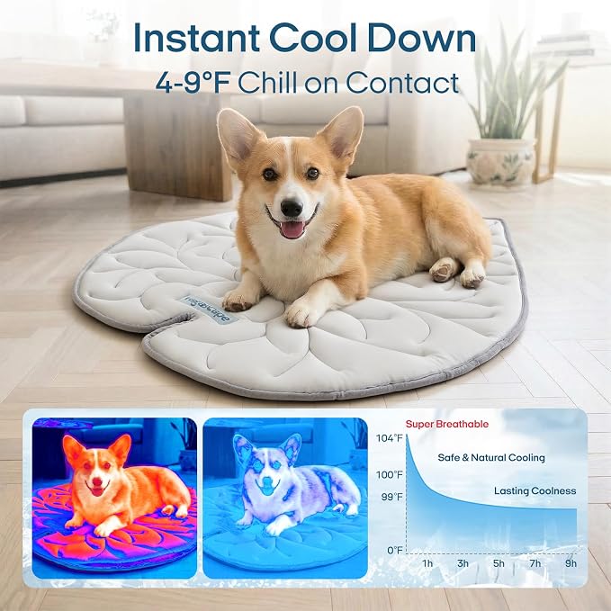 Vagascape Dog Cooling Mat, Washable Pet Cooling Mat, 55" x 45" Thick & Durable Large Cooling Mat for Dogs, Portable Foldable Premium Cooling Pad for Indoor, Outdoor, Travel, Camping, Patio and Beach