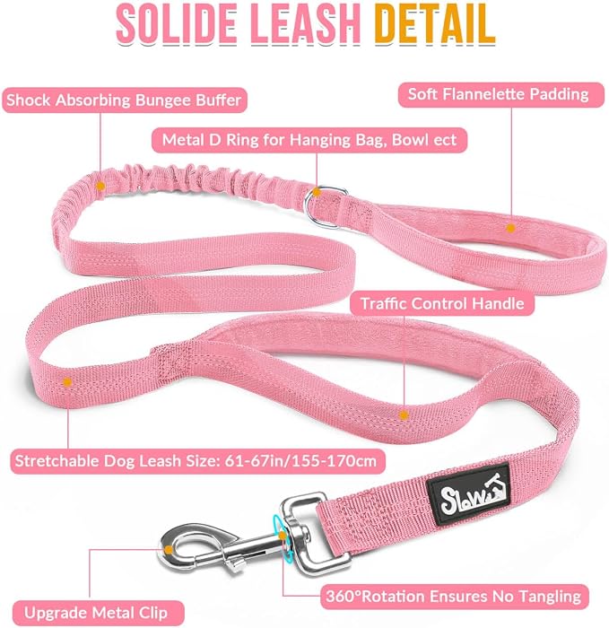 Lukovee No Pull Dog Harness and Leash Set - Adjustable Soft Padded Vest with Front Clip for Easy Control, Reflective Durable Harness for Safe Daily Training Walking for Medium Large Dogs (XL, PI)