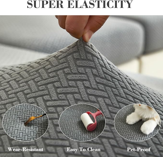 Sofa Covers Couch Covers for Sofa Pet Friendly Couch Cushion Covers Universal Sofa Covers Washable Stretch Slipcovers for Sectional Sofa (Texture Gray,Headrest Cover)