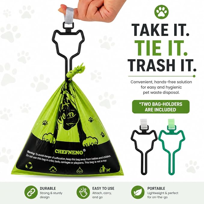 Doggy Poop Bags Biodegradable with Dispenser (1440 Bags) Eco-friendly Dog Waste Pickup Bags Landfill-friendly Refill Rolls Cat Waste Bags (Green, 72 Rolls, Unscented)