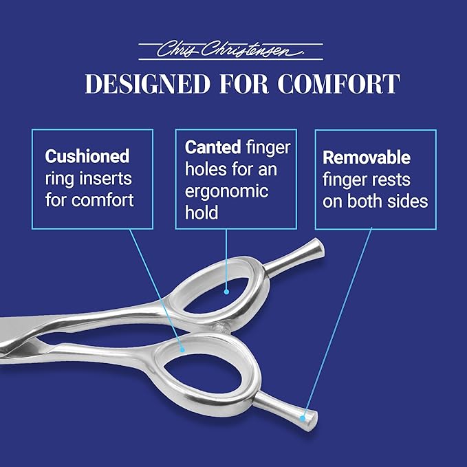 Chris Christensen Classic Series 7.5 in. Curved Dog Grooming Shears, Groom Like a Professional, Convex blade, Any Skill Level, Made From 440C Japanese Steel