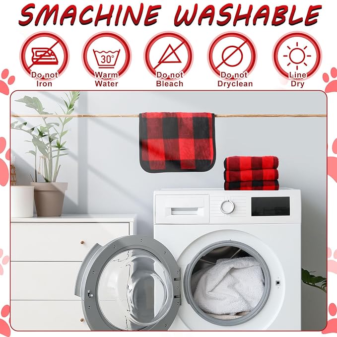 Reginary 4 Pcs Waterproof Guinea Pig Blankets Washable Small Animal Fleece Bedding Absorbent Guinea Pig Cage Liners Reusable Training Pee Pad Pet Sleep Mat for Hamster(Plaid,12 x 12 Inch)