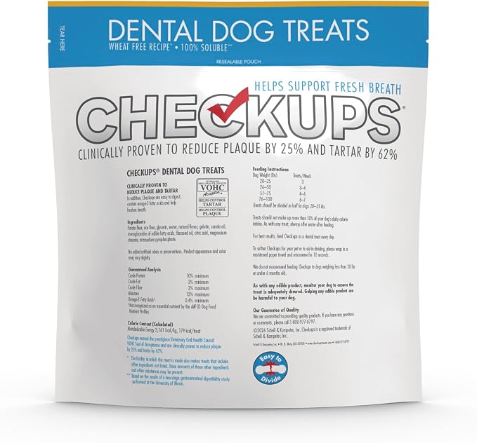 Dental Dog Treats for Oral Care, Fresh Breath & Plaque Control - 24 Treats, 48 oz. (4 Pack) - Delicious Chews for Happy and Healthy Dogs