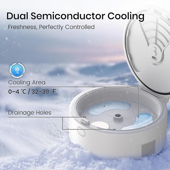 Automatic Wet Food Cat Feeder with 3MP Camera, App Control, Dual Semiconductor Cooling, Heating Feeding Area, 5 Stainless Steel Trays Pet Food Dispenser