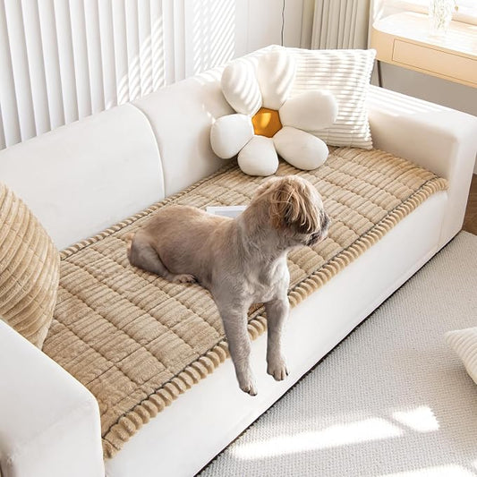 Gumfolk Pet Couch Covers for Sofa Slipcovers Couch Protector for Dogs Washable Cushion Cover, Sofa Pad Blanket Furniture, Brown, 27in*47in