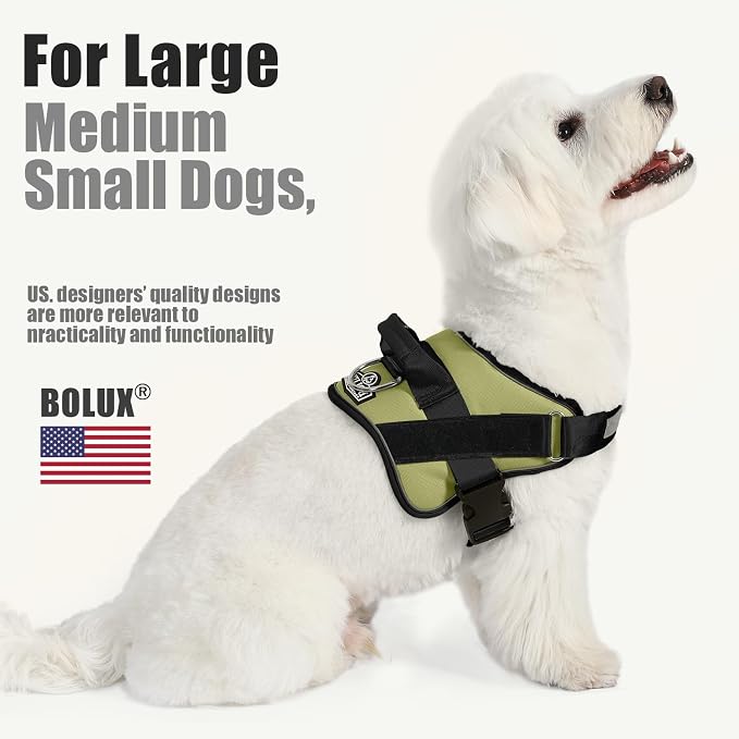 Dog Harness, No-Pull Reflective Dog Vest, Breathable Adjustable Pet Harness with Handle for Outdoor Walking - No More Pulling, Tugging or Choking