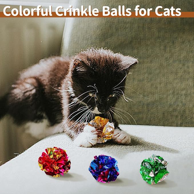 iCAGY 24 Pcs Cat Toys for Cats, Indoor Kittens - Interactive Variety Pack, Feather Teaser, Feather Golf, Mice, Springs, Balls, Noise Toys
