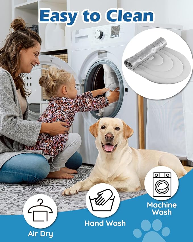 Papettly Pet Dog Cooling Mat 35“x19” Reversible Cooling Pad for Dogs and Cats, Comfort Ice Silk Cotton Summer Dog Bed Outdoor Indoor Washable, Ideal for Kennel Sofa Floor Car Seats
