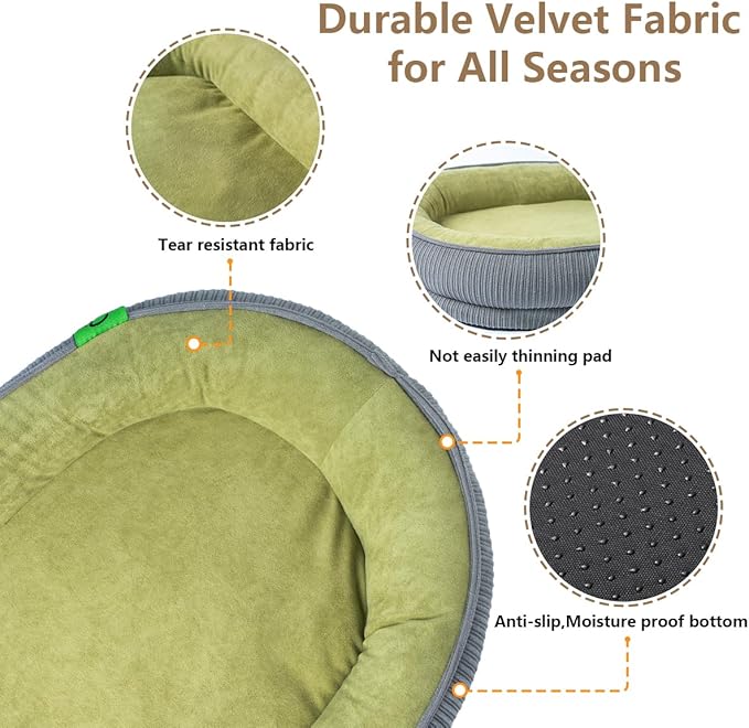 Washable Pet Cat Dog Bed Small Medium,Memory Foam Calming Pet Puppy Dog Crate Beds Cushion for Small Medium size Dogs Indoor Cats Crate,Pet Dog Cat Crate Mat with Detachable Bottom and Bolster Cushion