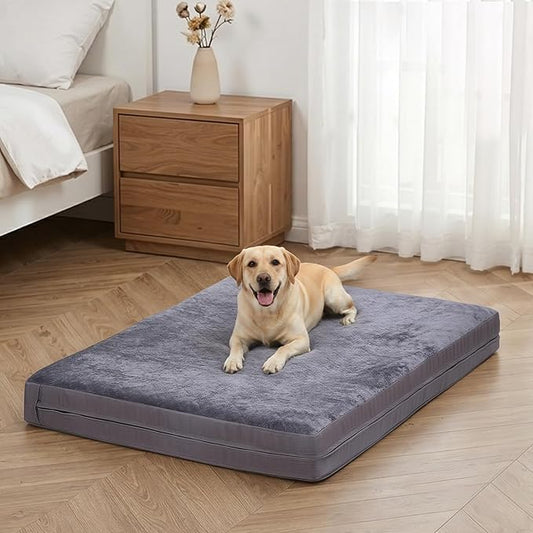 Waterproof Dog Bed for Crate, Reversible Outdoor Dog Crate Bed, Kennel Beds Pet for Medium Dogs, Waterproof, Wipeable, Anti-Slip, Washable, 35" x 22", Dark Grey