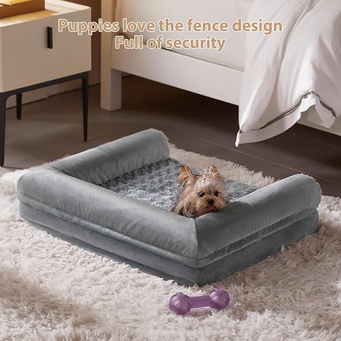 BFPETHOME Orthopedic Washable Dog Beds Large Sized Senior Dog for Comfy Sleeping with Removable Cover, Waterproof Big Soft Pet Couch Bed for Dogs Rerlax