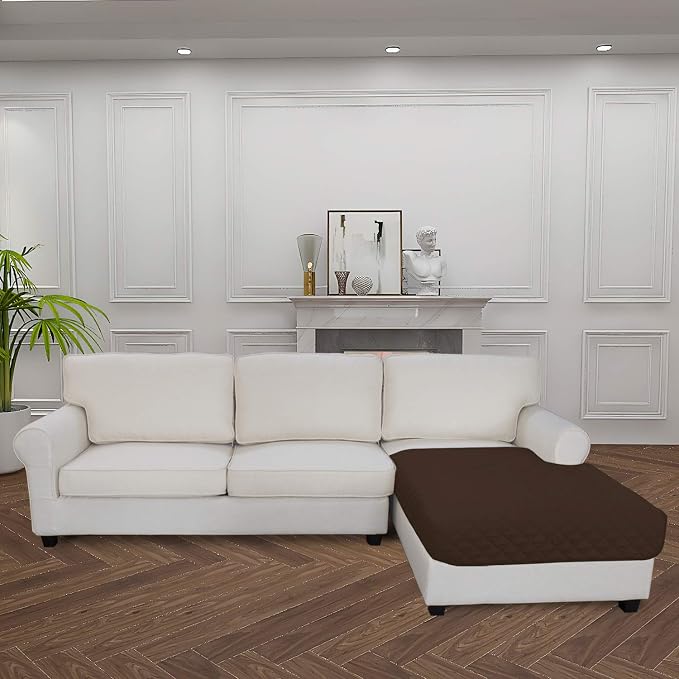 Easy-Going Sectional Couch Covers for Dogs L Shape Sofa Cover Reversible Sofa Slipcover Chaise Lounge Cover Furniture Protector Cover for Pets Dog Cat (42 x 68 inches, Coffee/Coffee)