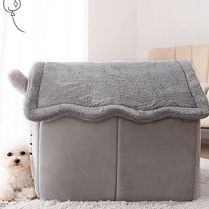 Dog Houses Soft Indoor Enclosed Tent Huts Warm Cave Dog Kennel House Type Winter Warm Small Dog Teddy Four Seasons Universal Removable and Washable Dog House Cat Nest Bed Pet Supplies (Large,Color 11)