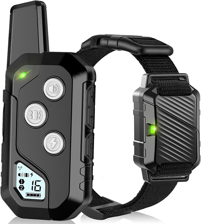Shock Collar for Dogs, IP67 Waterproof Dog Training Collar with Remote, 3 Training Modes with Beep, Vibration, and Safe Static, Rechargeable for Large Medium