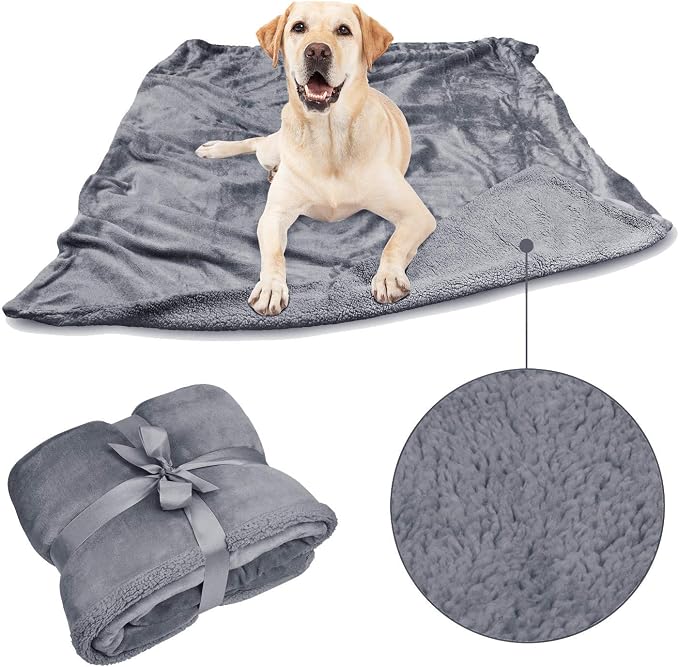 Dog Blankets for Large Dogs, Super Soft Warm Sherpa Fleece Plush Doggie Blankets and Throws for Small Medium Puppy Doggy Pet Cats，50x60 inches