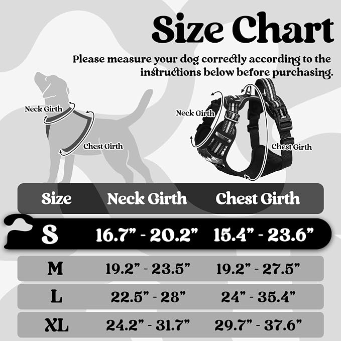 rabbitgoo Dog Harness Small Sized, No Pull Easy On & Off with 3 Buckles Pet Harness, Adjustable Soft Walking Vest with 2 Clips and Handle, Reflective for Small Dogs, Mountain Black, S