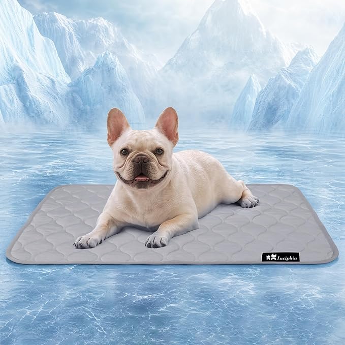 Luciphia Waterproof Cooling Mat for Dogs Couch Cover Q-MAX>0.5, Leakproof Pet Pad Non-Slip Throw Blanket for Cat Puppy Crate Bed Protector Outdoor (Cloud Grey, 30x40 inches)