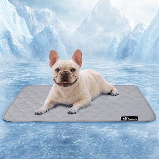Luciphia Waterproof Cooling Mat for Dogs Couch Cover Q-MAX>0.5, Leakproof Pet Pad Non-Slip Throw Blanket for Cat Puppy Crate Bed Protector Outdoor (Cloud Grey, 30x40 inches)