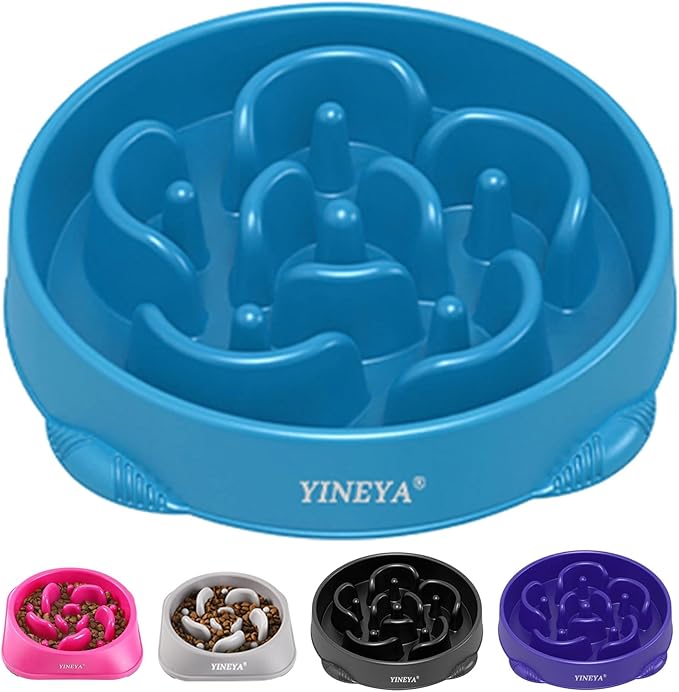 YINEYA 4 Cups Slow Feeder Dog Bowls Large Breed, Anti-Choking Pet Supplies, Maze Dog Food Bowl, Puzzle Feeder that Slow Down Eating