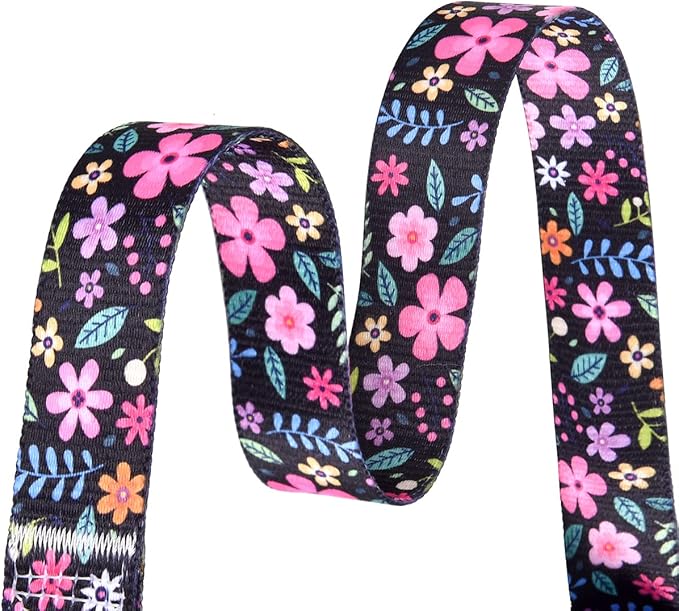 Mihqy Dog Collar and Leash Set with Bohemia Floral Tribal Geometric Patterns - Soft Ethnic Style Collar Adjustable for Small Medium Large Dogs(Floral Set,S)