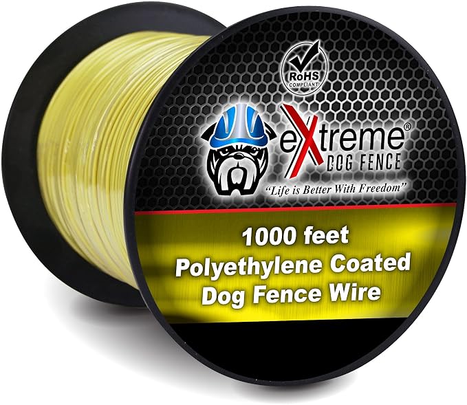 Stubborn Dog - Yellow Standard Underground Electric Dog Fence - 1000 Feet of Yellow Wire for Easy Setup, Superior Longevity, and Reliable Pet Safety