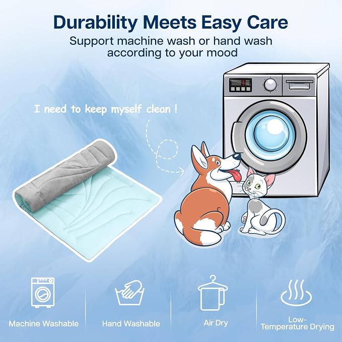 Dog Cooling Mat, 48"x28" Cooling Mat for Large Dogs, Arc-Chill Cold Fabric Delivers Rapid and Lasting Cool (Q-Max>0.5), Portable & Washable Pet Pad for Summer
