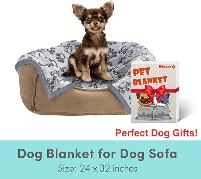Stuffed Small Dog Blanket for Puppy Cat Bed, Washable Indoor Dog Beds & Furniture, Soft 24 * 32 inches Blanket Small Pet Supplies