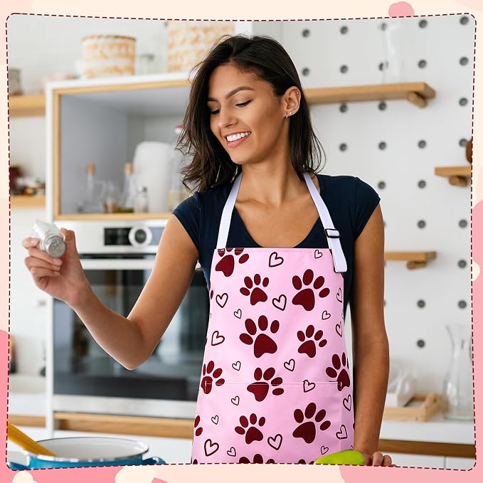 Dog Grooming Waterproof Apron with 2 Pockets, Cute Animals Puppy Dog Pets Apron