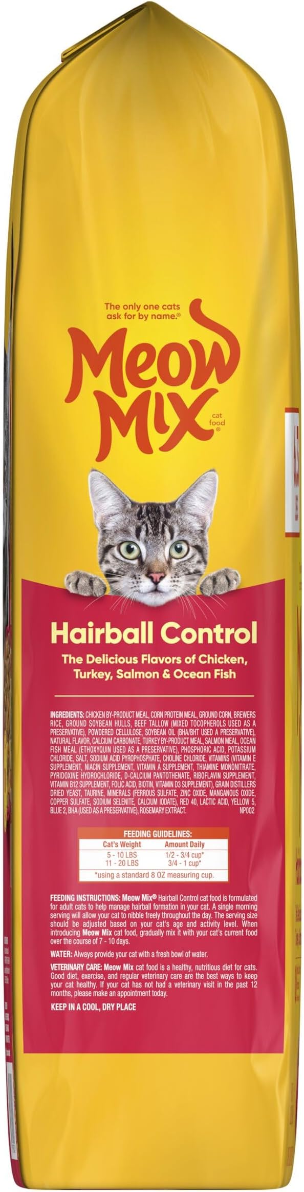 Meow Mix Hairball Control Dry Cat Food for Adult Cat, 6.3 lb. Bag