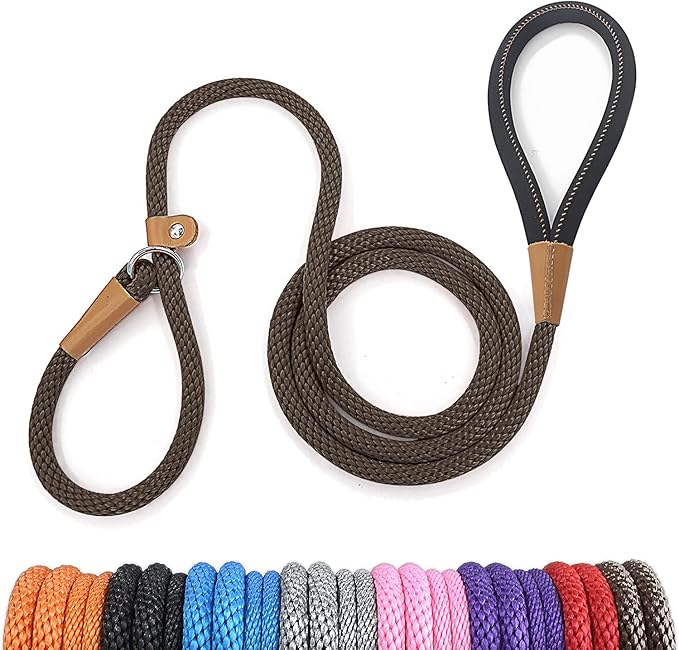 lynxking Dog Leash Slip Lead Rope Leash Strong Heavy Duty Braided Dog No Pull Training Lead for Medium Large and Small Dogs
