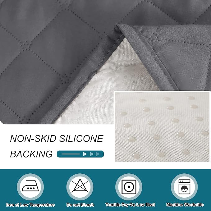 Turquoize 100% Waterproof Sofa Covers Chaise Lounge L Shape Sofa Protector Slip Cover Triple Non-Slip Sofa Slipcover for Sectional Couch Cover for Pets, Kids (Chaise, Gray)