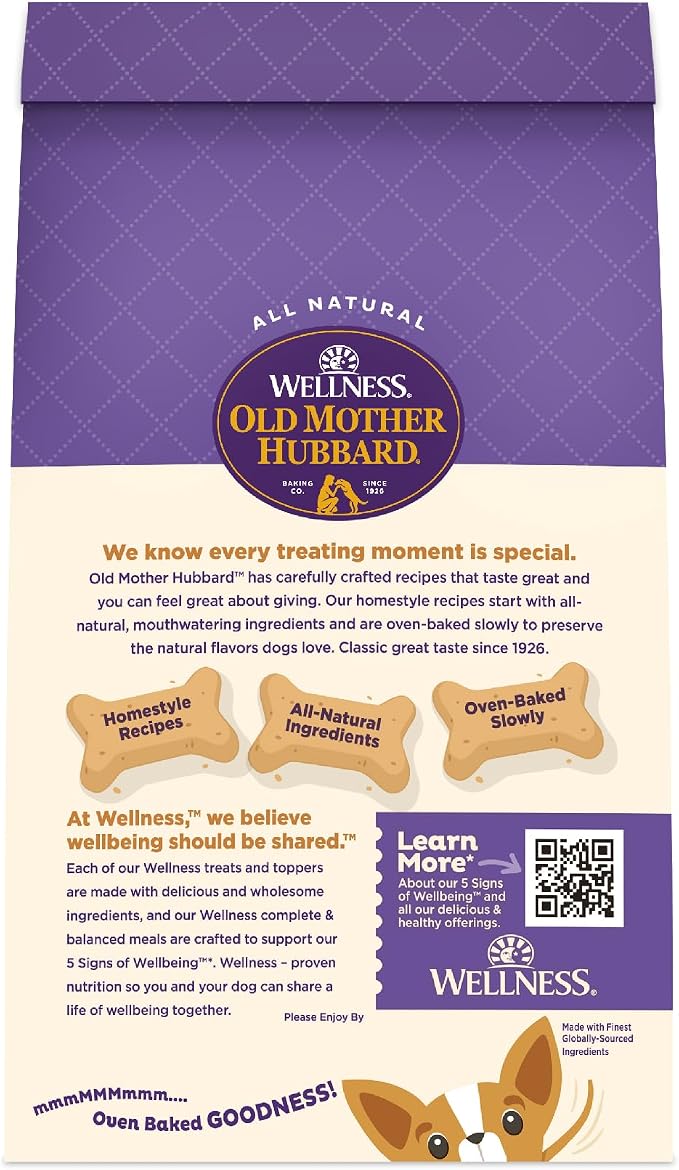 Old Mother Hubbard Wellness P-Nuttier Dog Biscuits, Natural, Training Treats, Peanut Butter Flavor, Mini Size, (20 Ounce Bag)