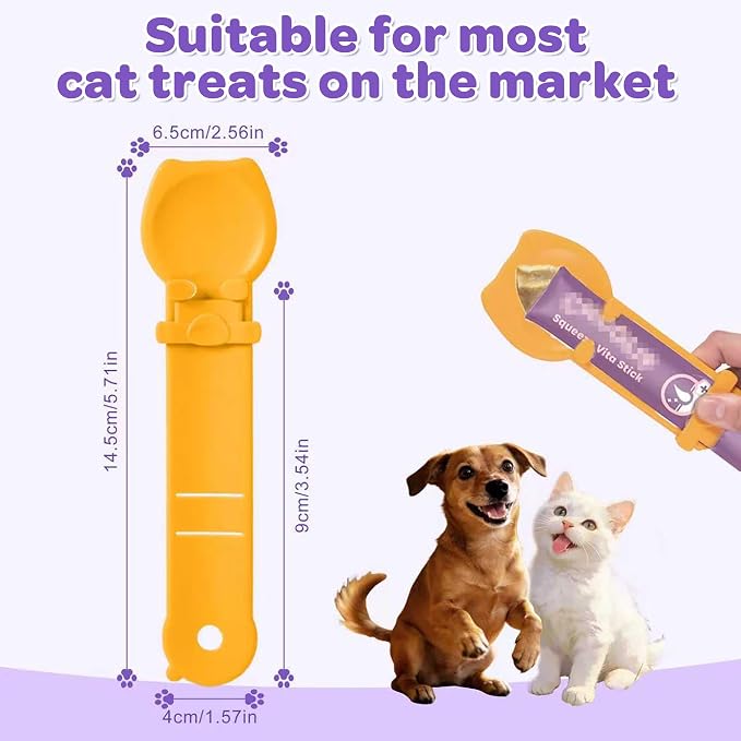 Pet Treats Feeder Spoon Squeeze Essential Tool for Pet Treats Suitable for Most Treats Strip for Cat